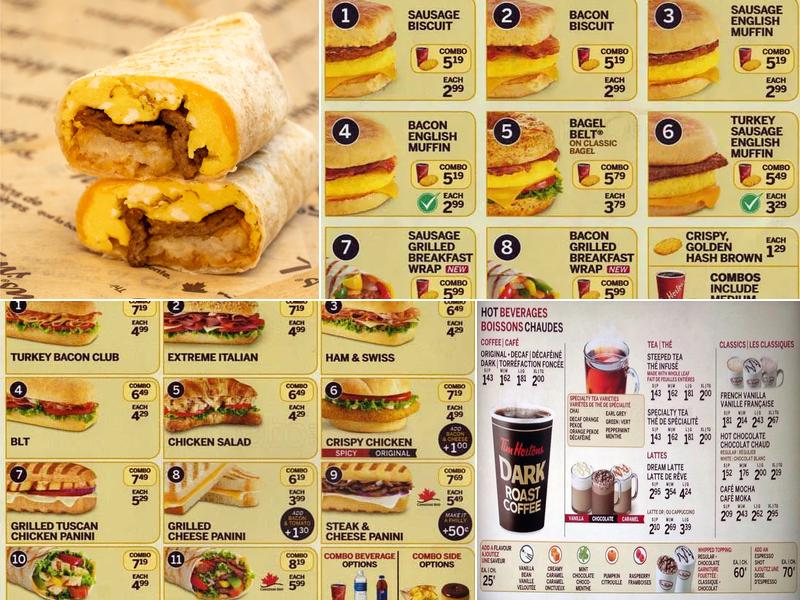 Tim Hortons Menu