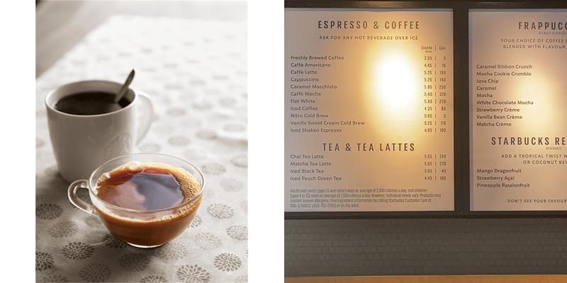 Starbucks Coffee Company Menu