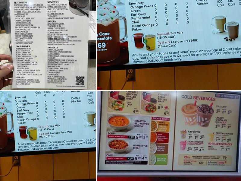 Tim Hortons Menu