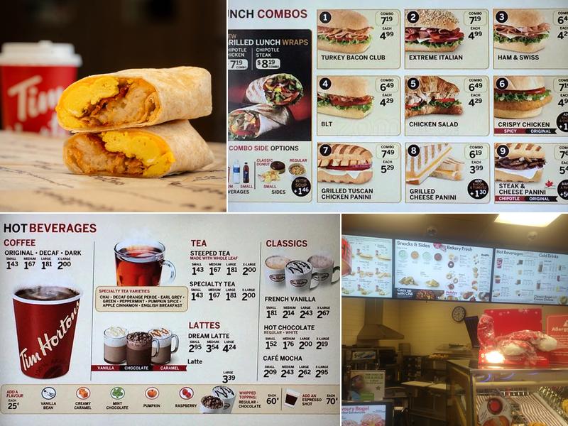 Tim Hortons Menu