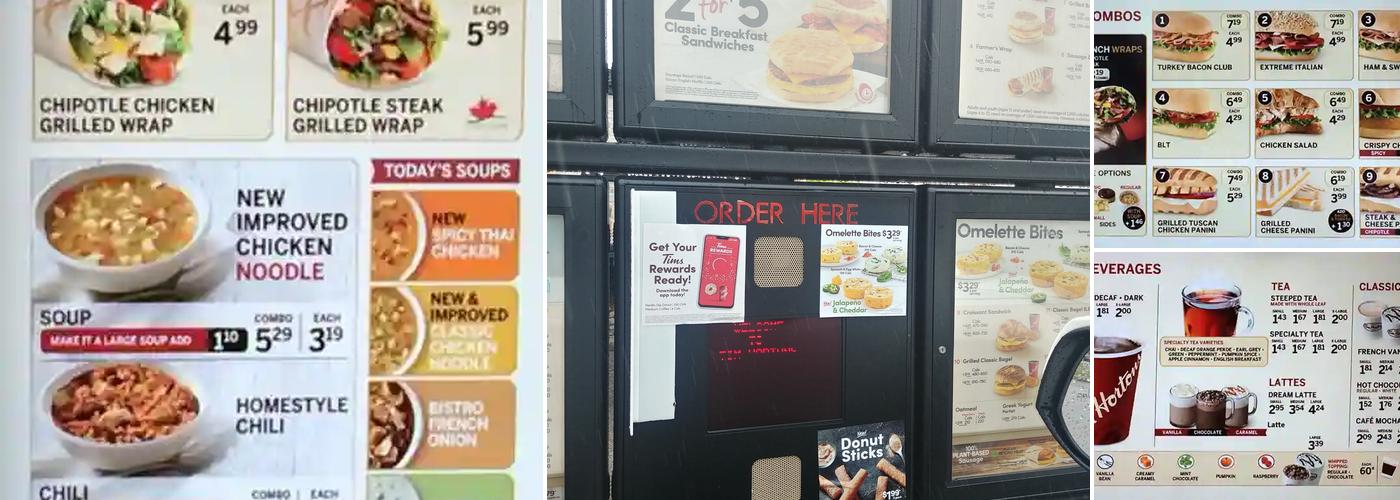 Tim Hortons Menu