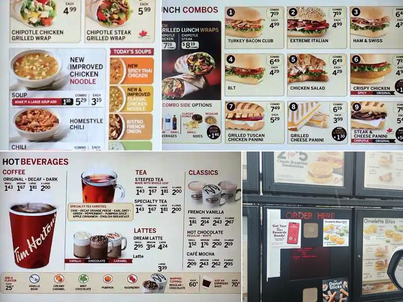 Tim Hortons Menu