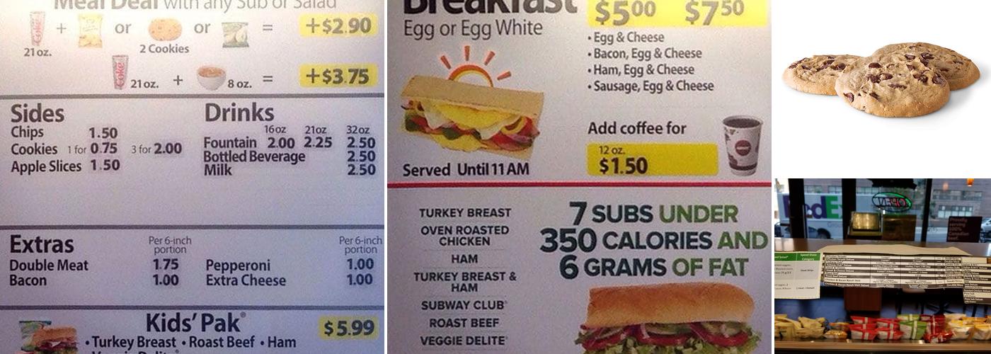 Subway Menu