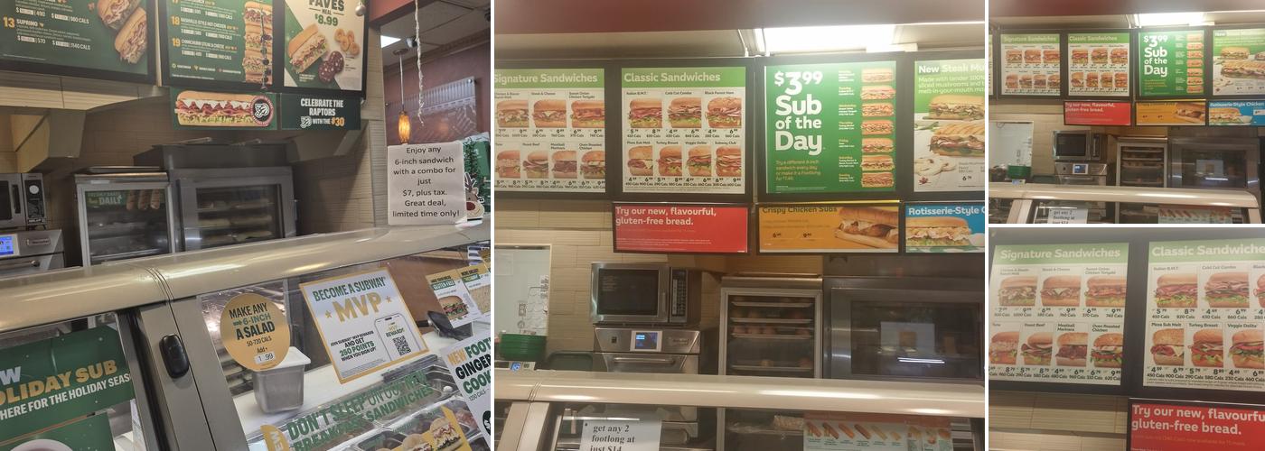 Subway Menu
