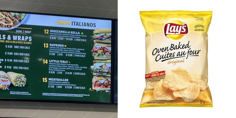 Subway Menu