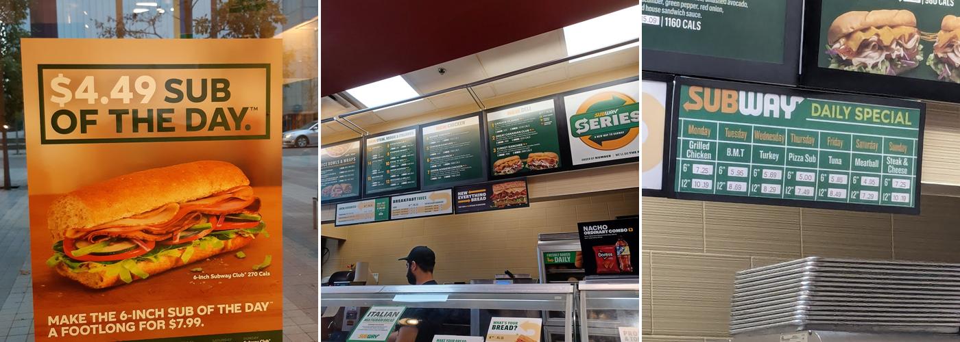 Subway Menu