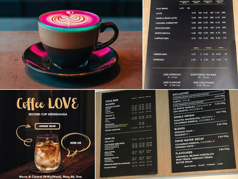 Second Cup Café Menu