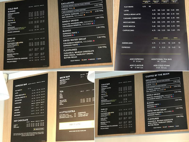 Second Cup Café Menu