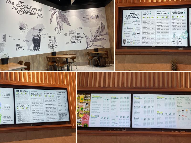 Real Fruit Bubble Tea Menu