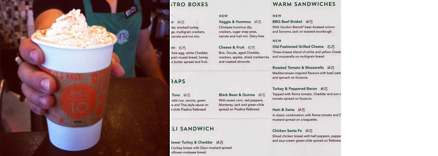 Starbucks Coffee Company Menu