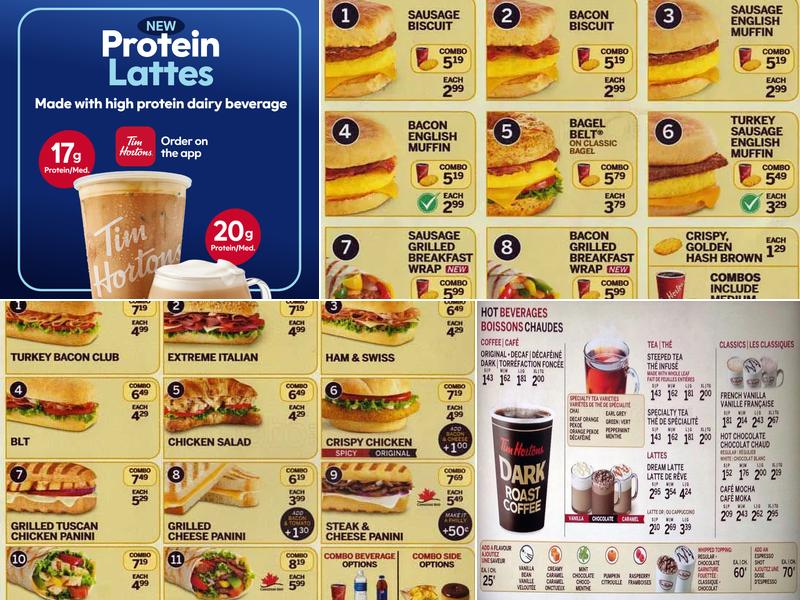 Tim Hortons Menu
