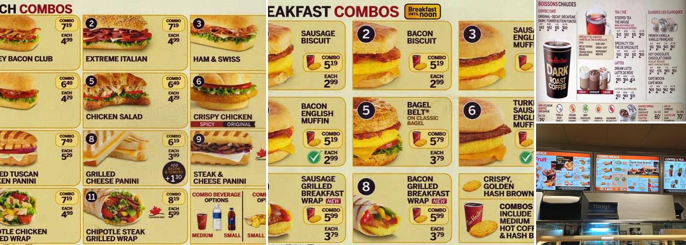 Tim Hortons Menu
