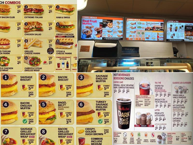 Tim Hortons Menu