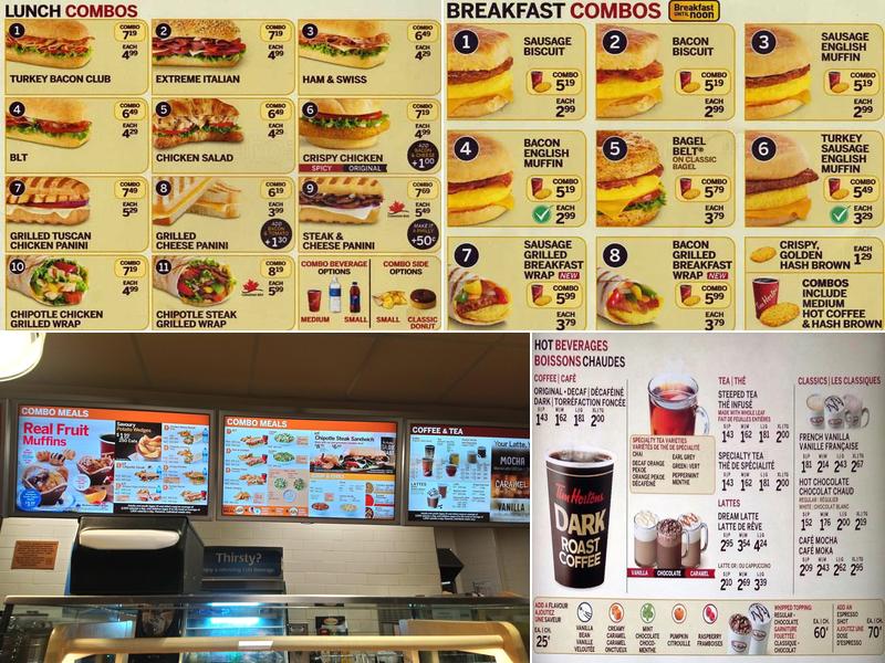 Tim Hortons Menu
