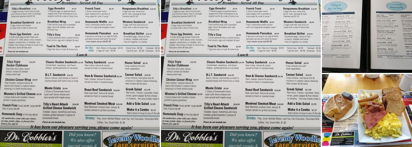 Tilly's By The Bay Café & Bakery Menu