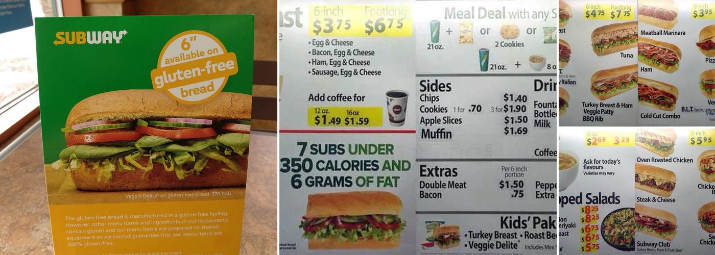 Subway Menu