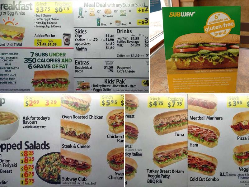 Subway Menu
