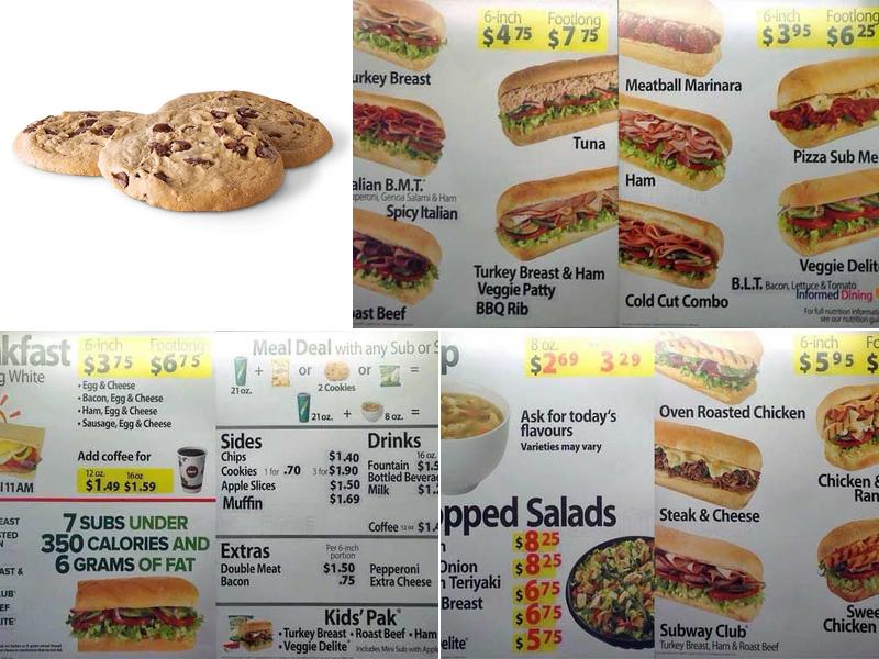 Subway Menu