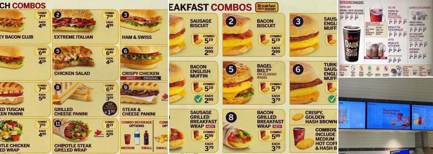 Tim Hortons Menu