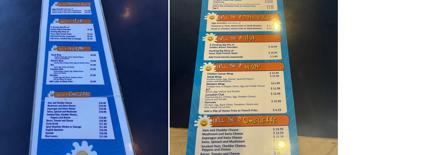 Daybreak Menu