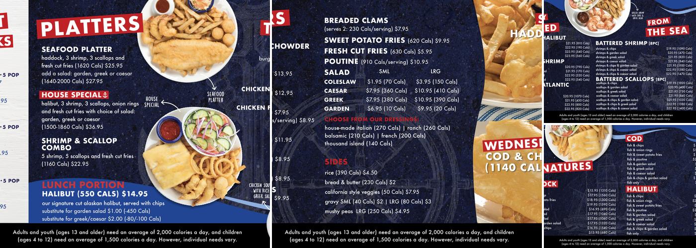 Halibut House Fish & Chips Barrie Menu