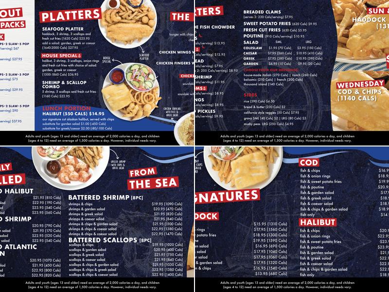 Halibut House Fish & Chips Barrie Menu