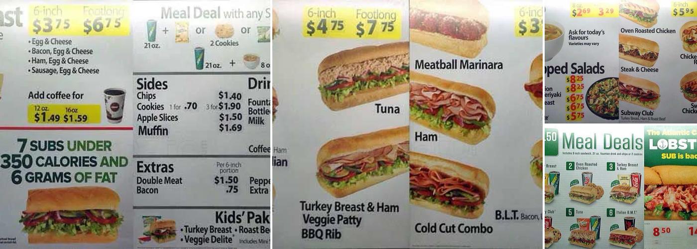 Subway Menu