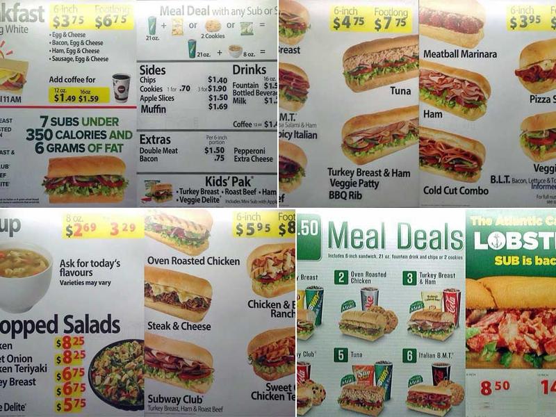 Subway Menu