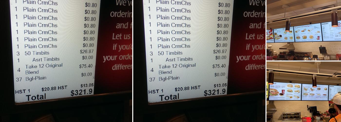 Tim Hortons Menu