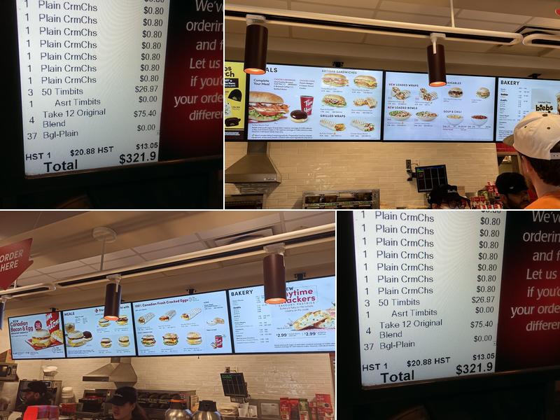 Tim Hortons Menu
