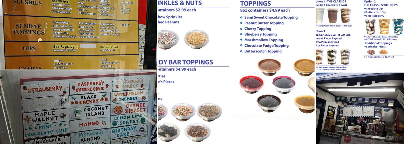 Tom's Dairy Freeze Menu