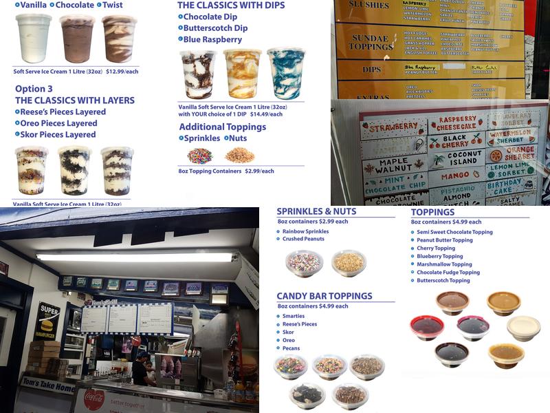 Tom's Dairy Freeze Menu