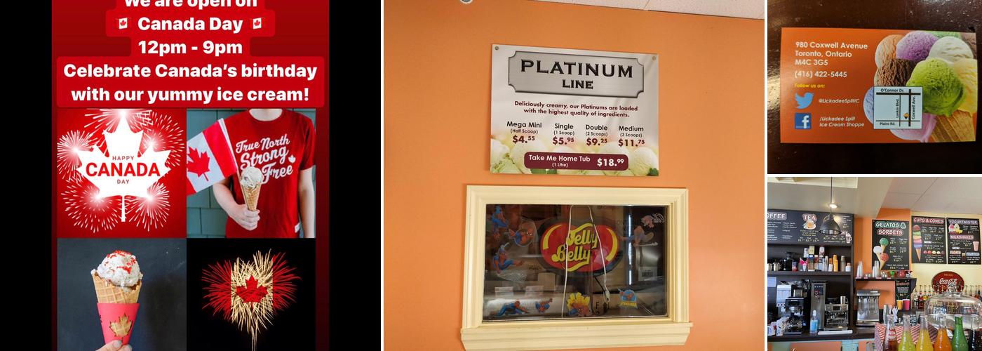 Lickadee Split Ice Cream Shoppe Menu