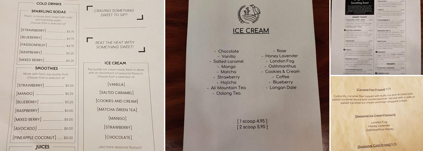 Something Sweet Menu