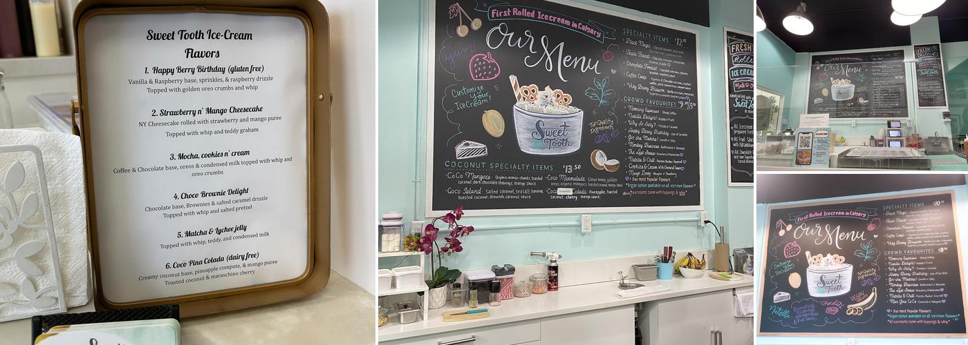 Sweet Tooth Rolled Ice Cream Menu
