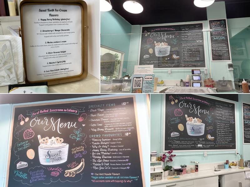 Sweet Tooth Rolled Ice Cream Menu