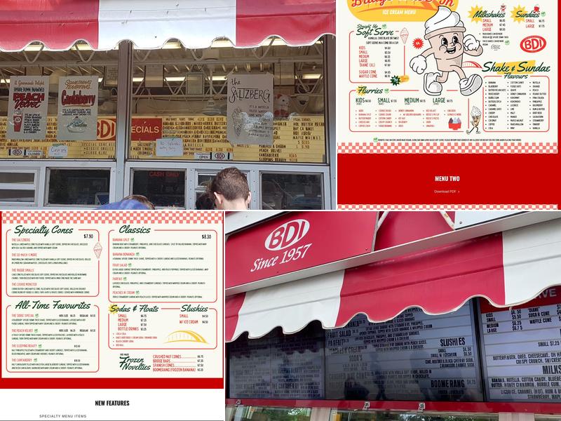 BDI (Bridge Drive-In) Menu