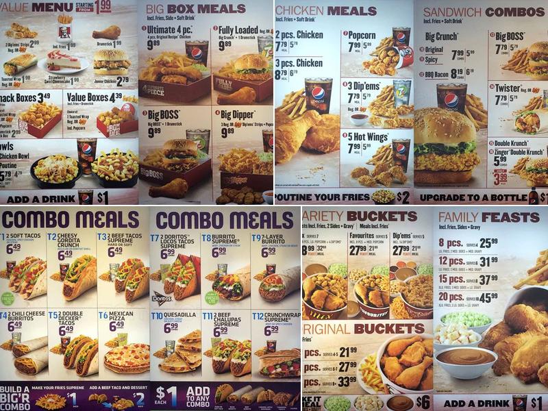 KFC Menu
