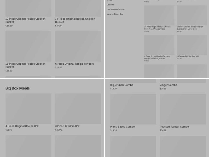 KFC Menu