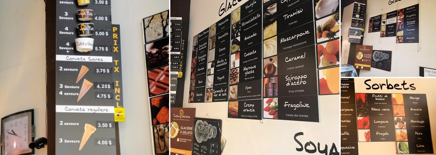 Tutto Gelato Menu