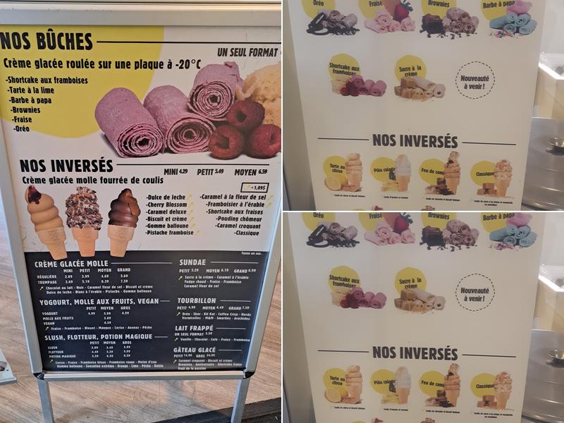 La Bûche Glacée Menu