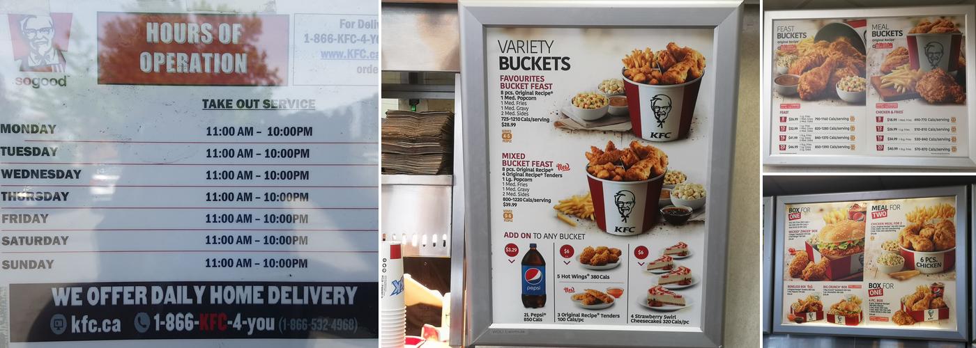 KFC Menu