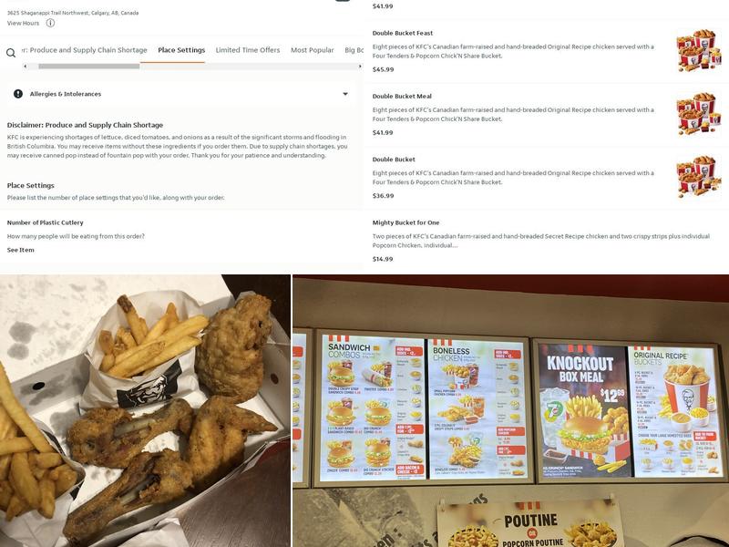 KFC Menu