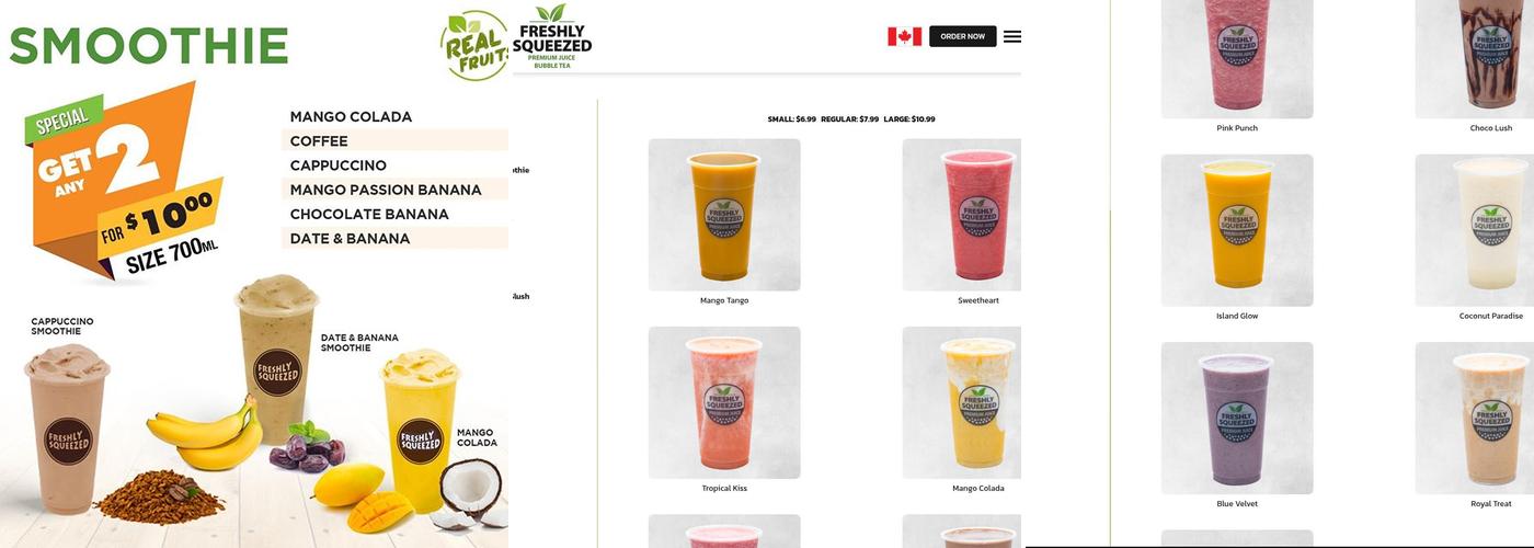 Freshly Squeezed Menu