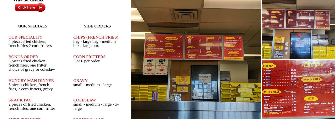 Chicken on the Way Menu