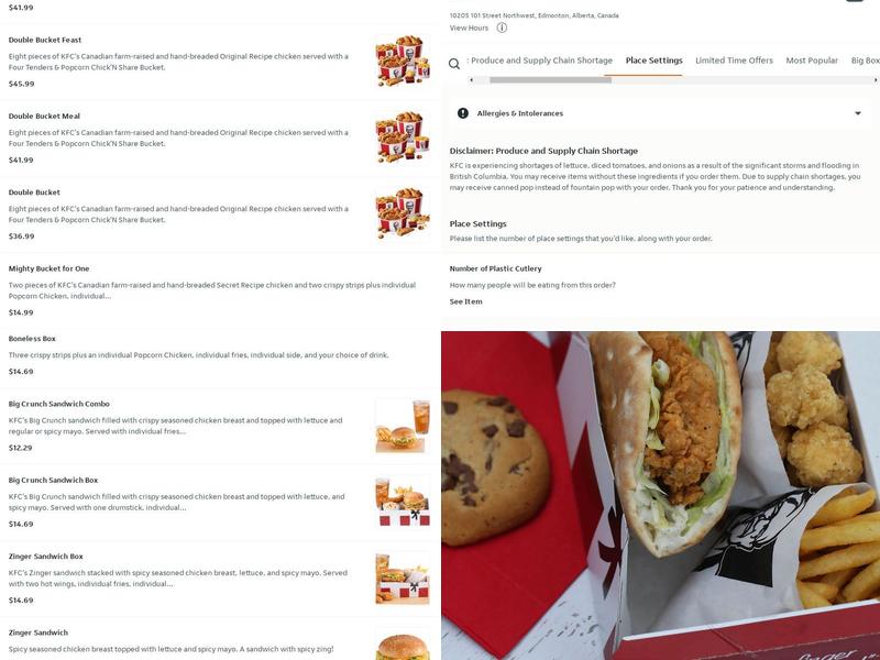 KFC Menu