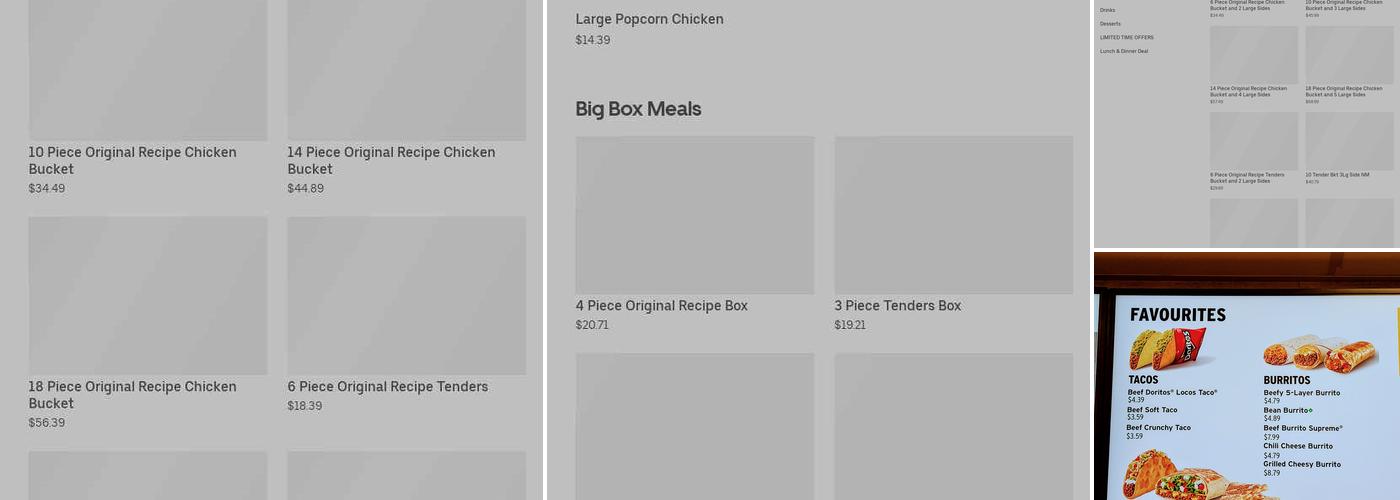 KFC Menu