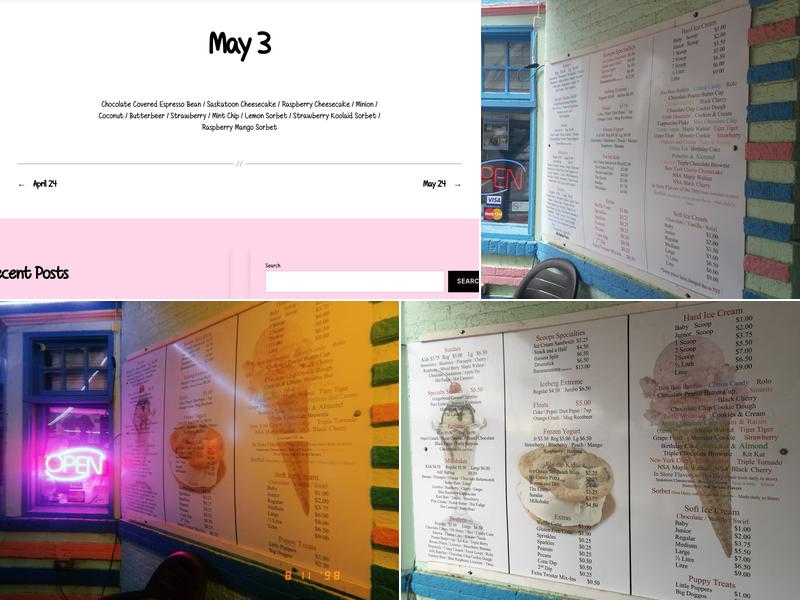YDB Scoops Menu
