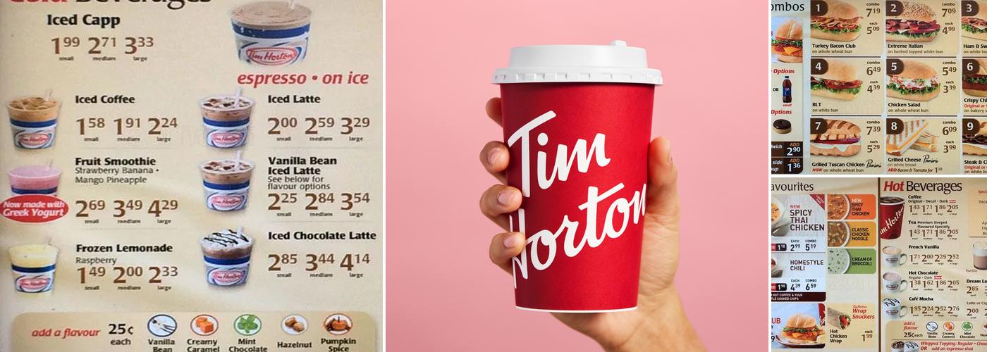 Tim Hortons Menu