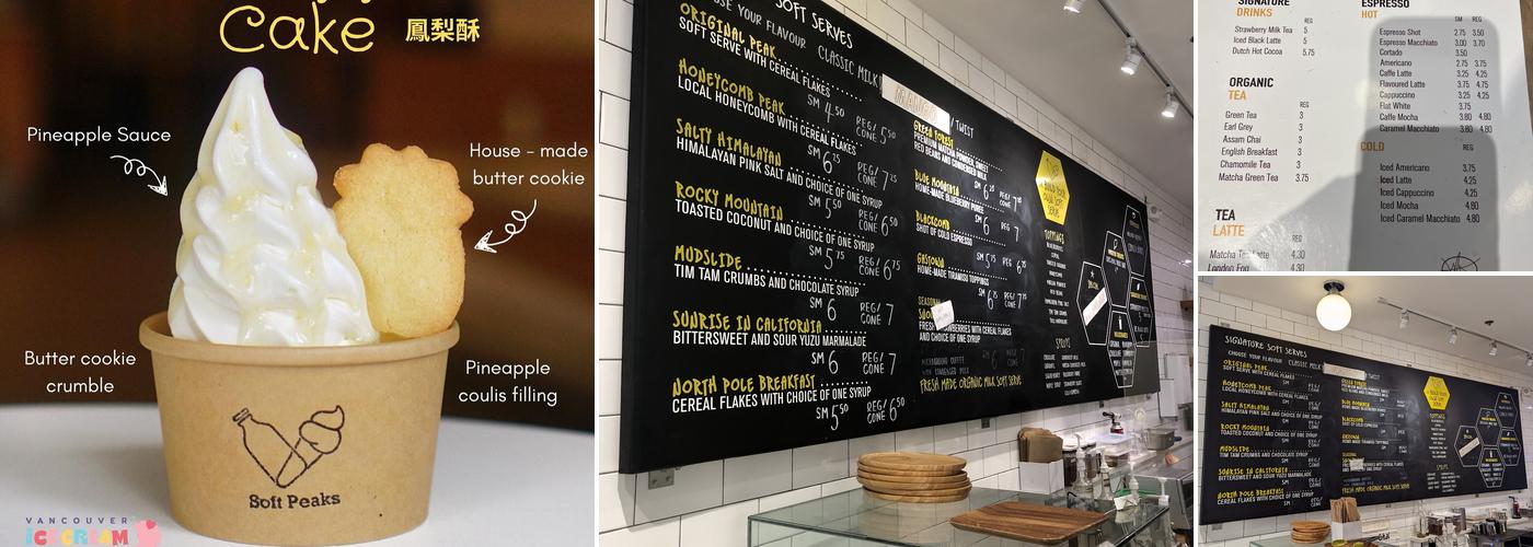 Soft Peaks Ice Cream Menu
